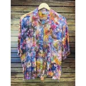 Cotton Express Multicolor Floral Button-Up Shirt - Large
